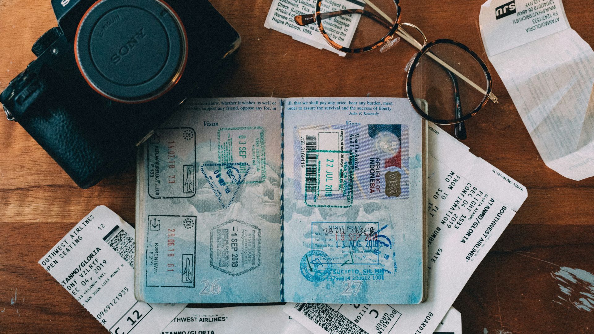 white and blue identification card