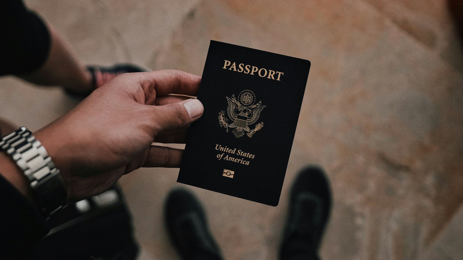 person holding passport