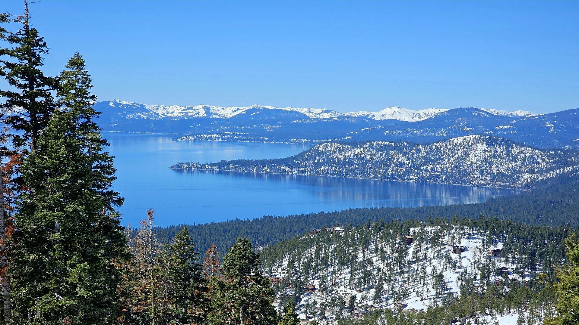 a scenic view of a lake surrounded by trees