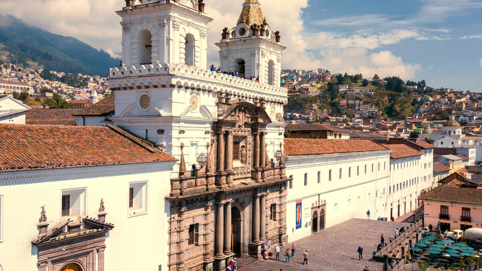 view of white and brown painted building at daytime