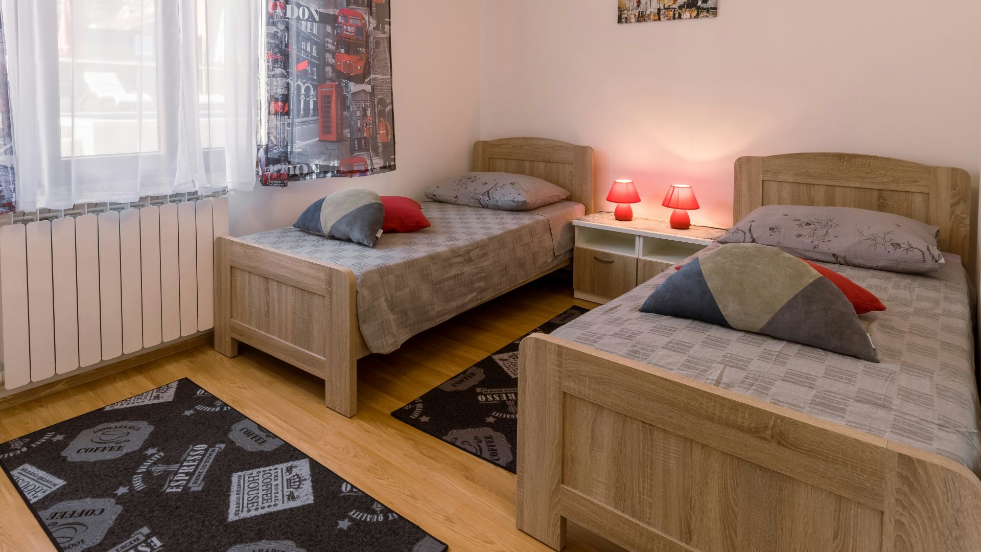 white and gray floral bed linen