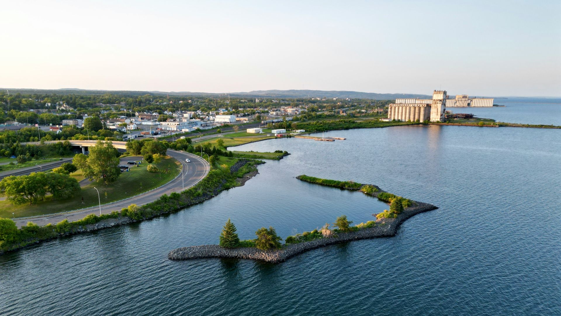 an island in the middle of a body of water
