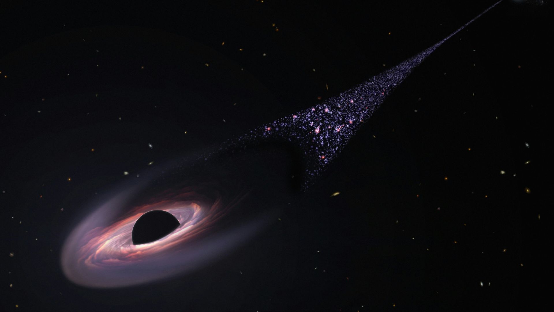 an artist's impression of a black hole in the sky