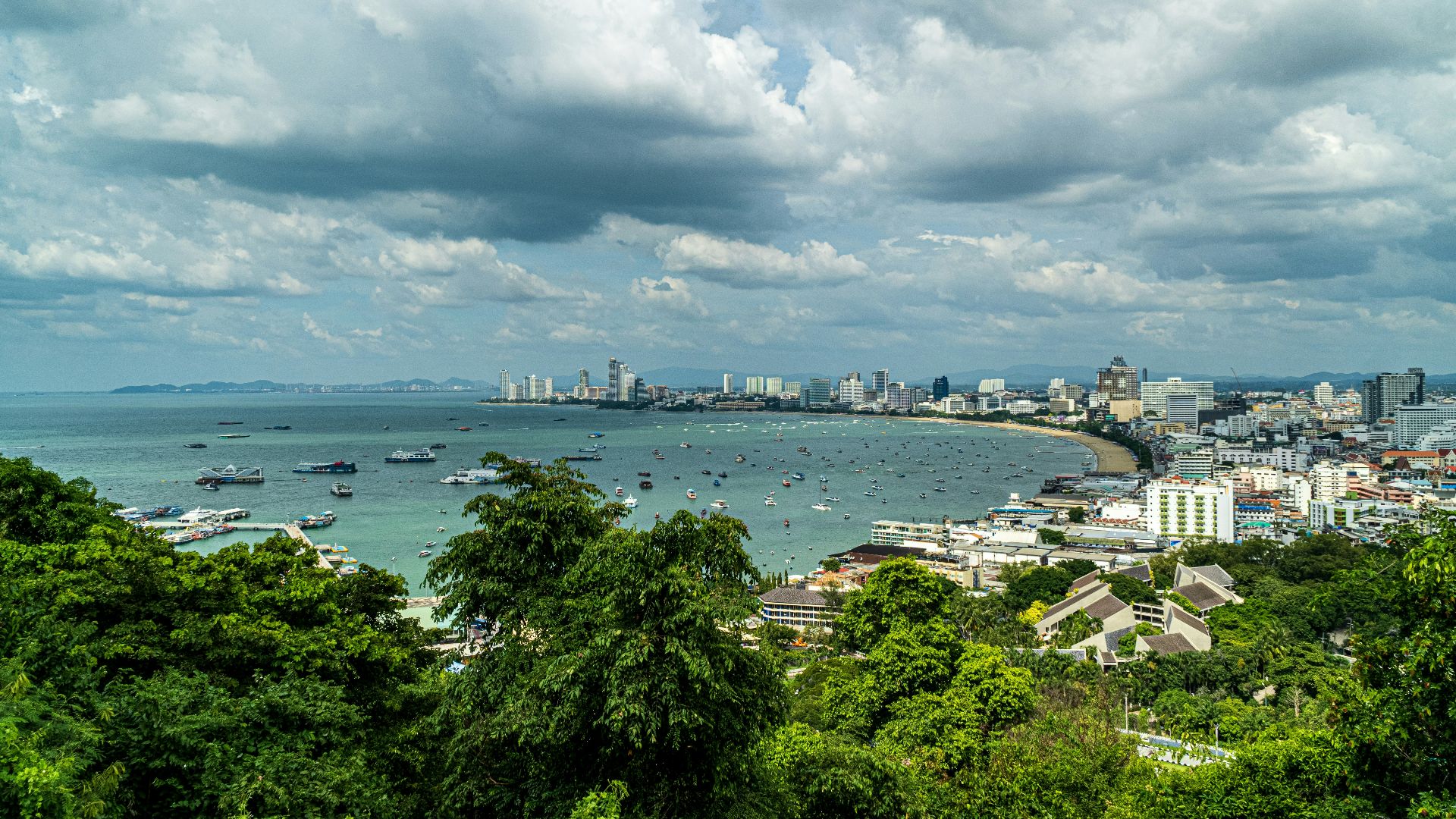 green trees near body of water under cloudy sky during daytime
