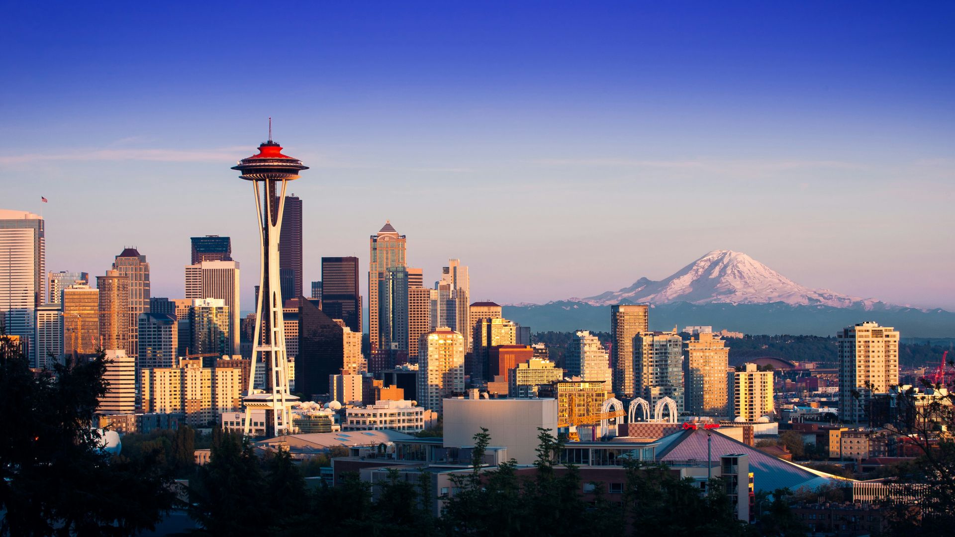 aerial photography of Seattle skyline