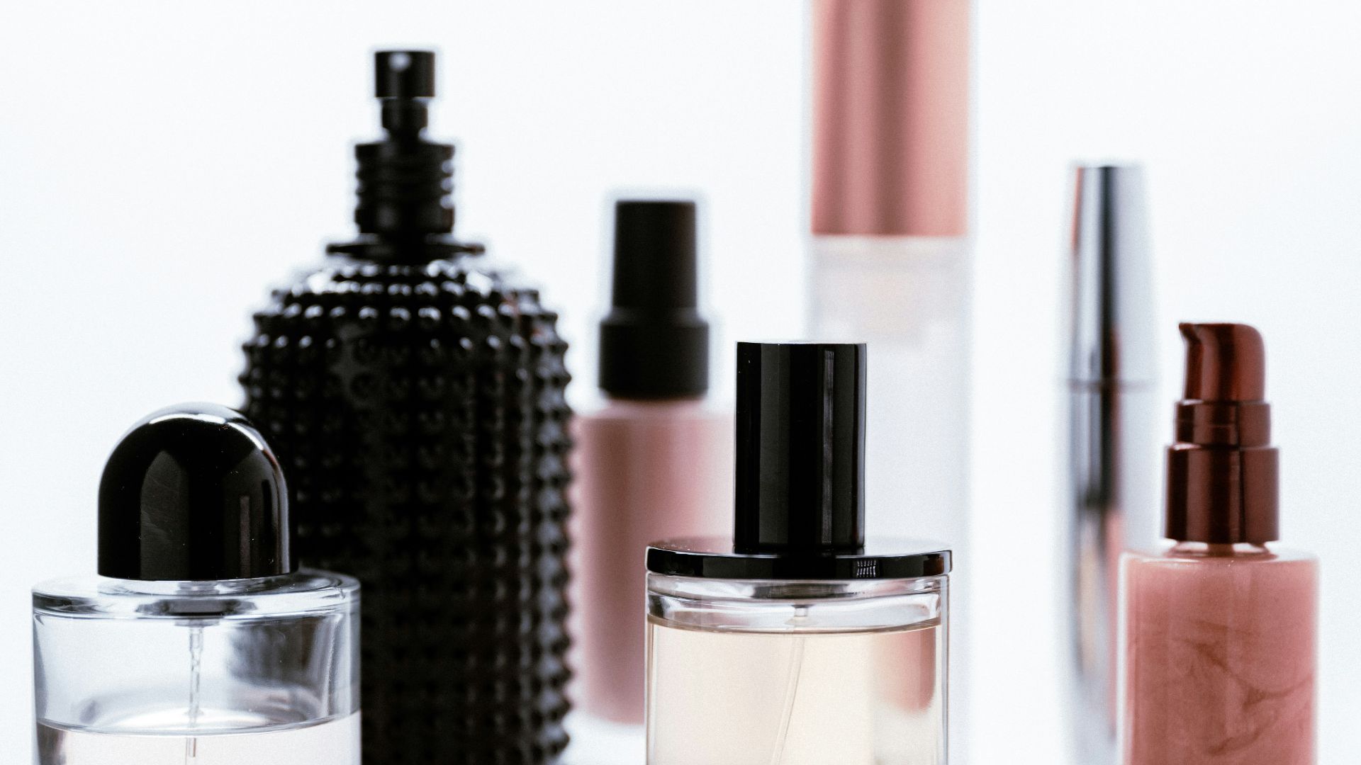 black and white glass bottles