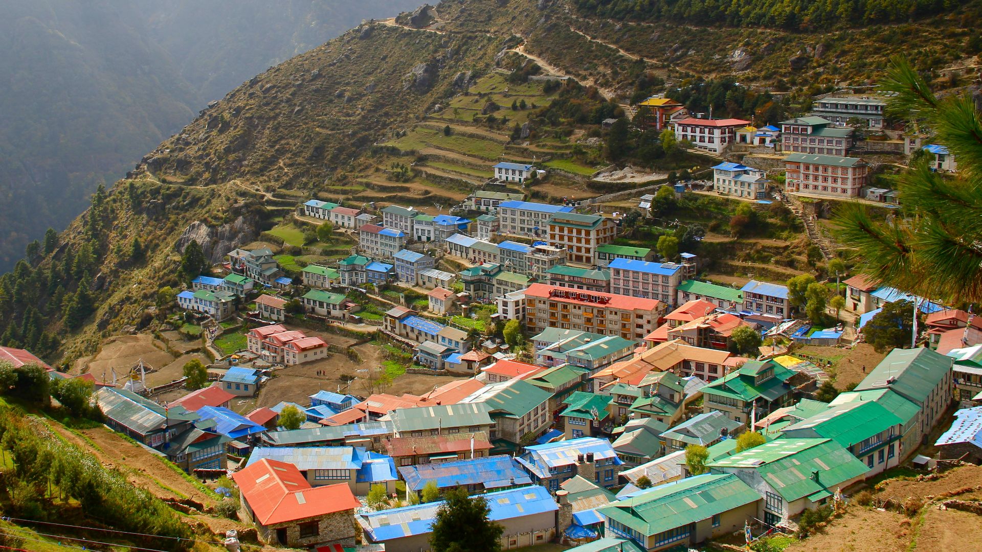 aerial photography of community on mountain