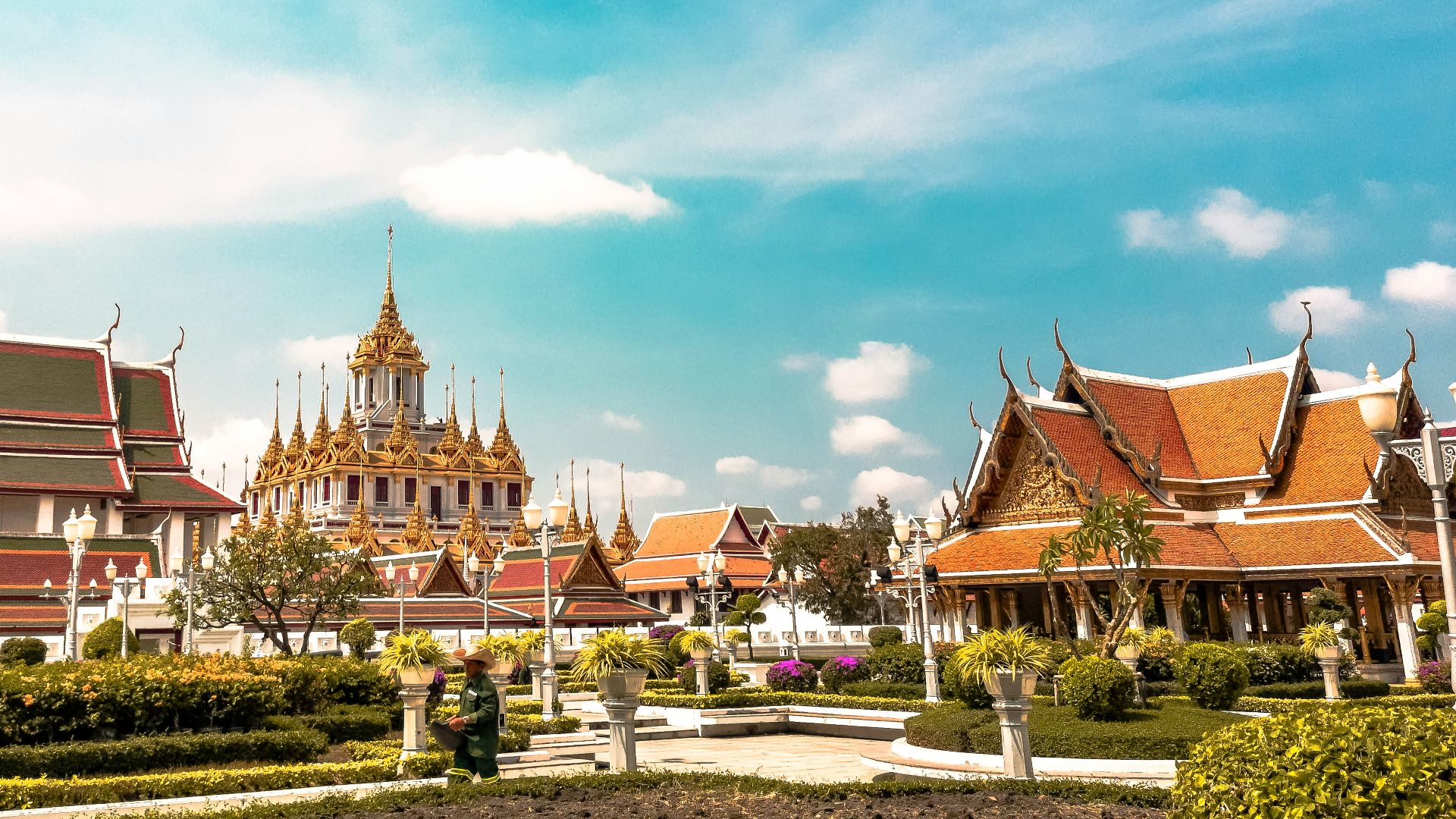 orange temples during daytime