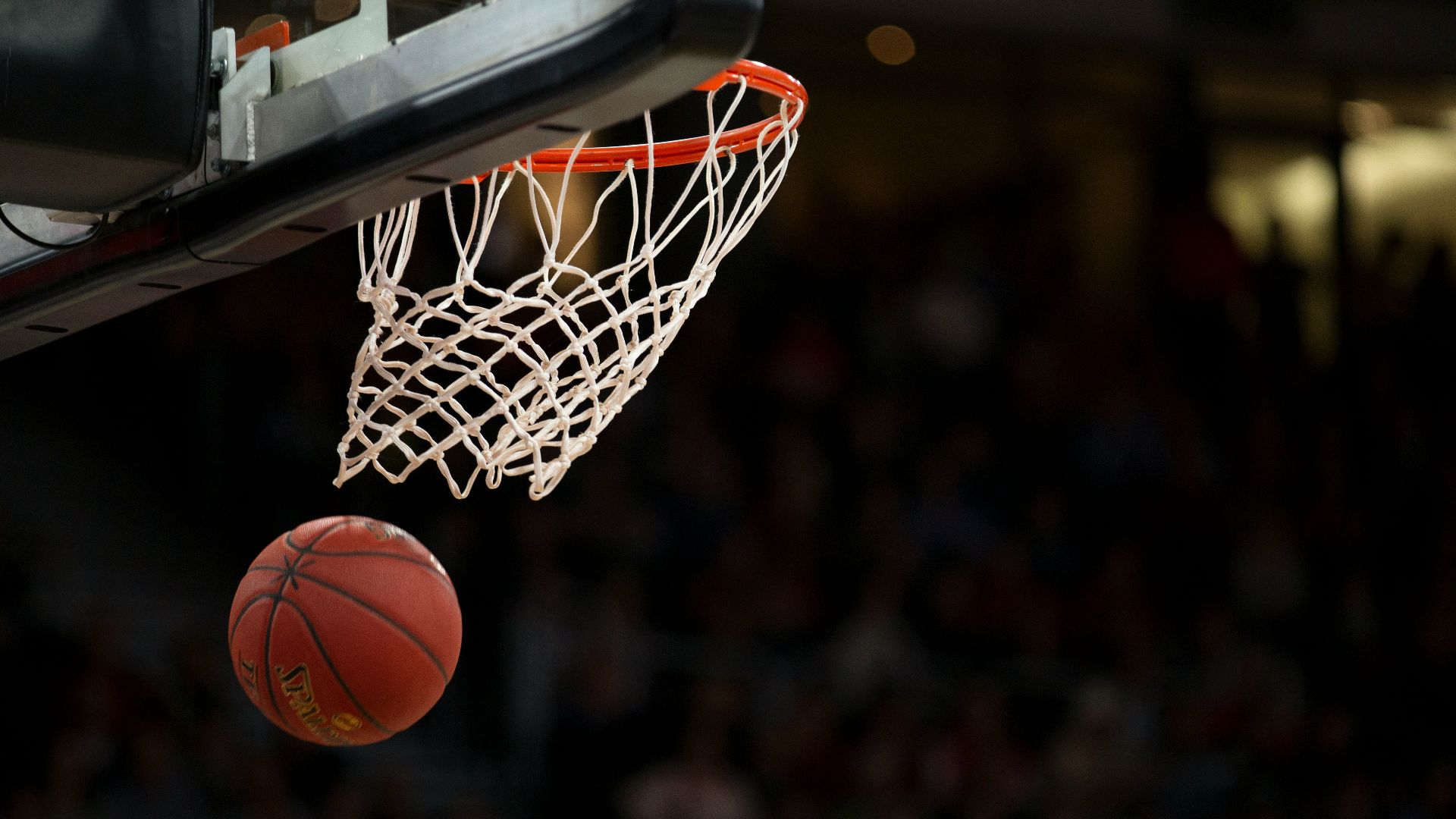 ball under basketball ring