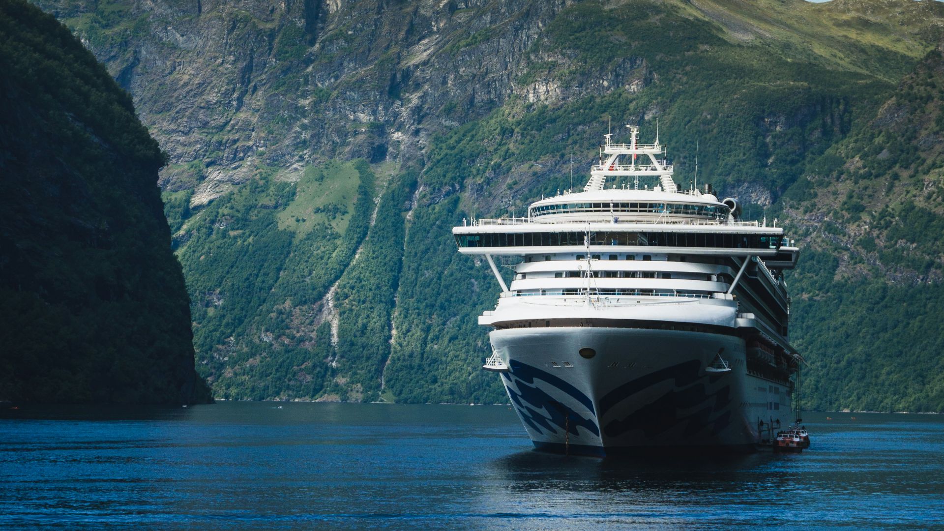 cruise ship near mountain during daytime