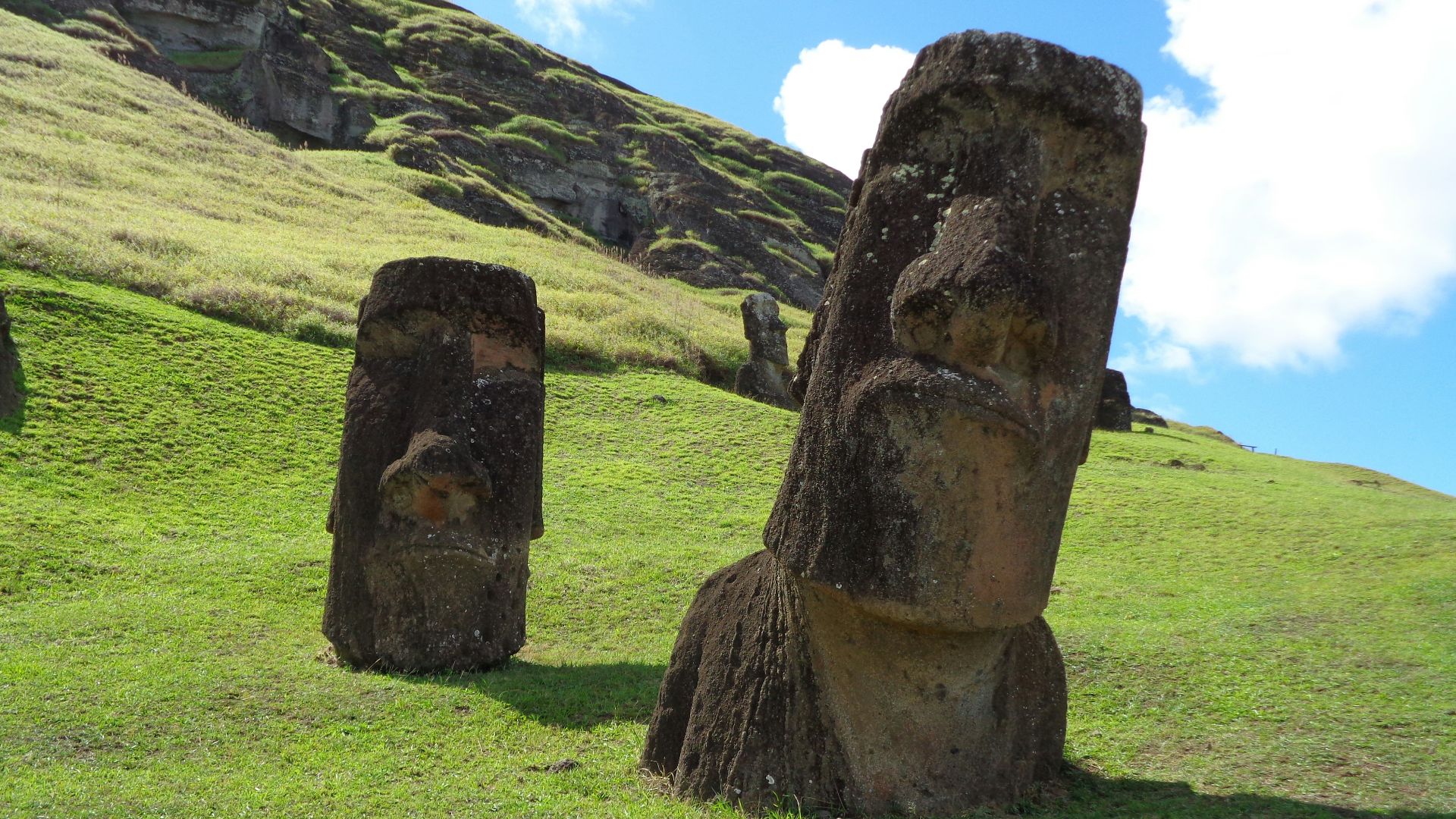 brown rock formation on green grass field during daytime