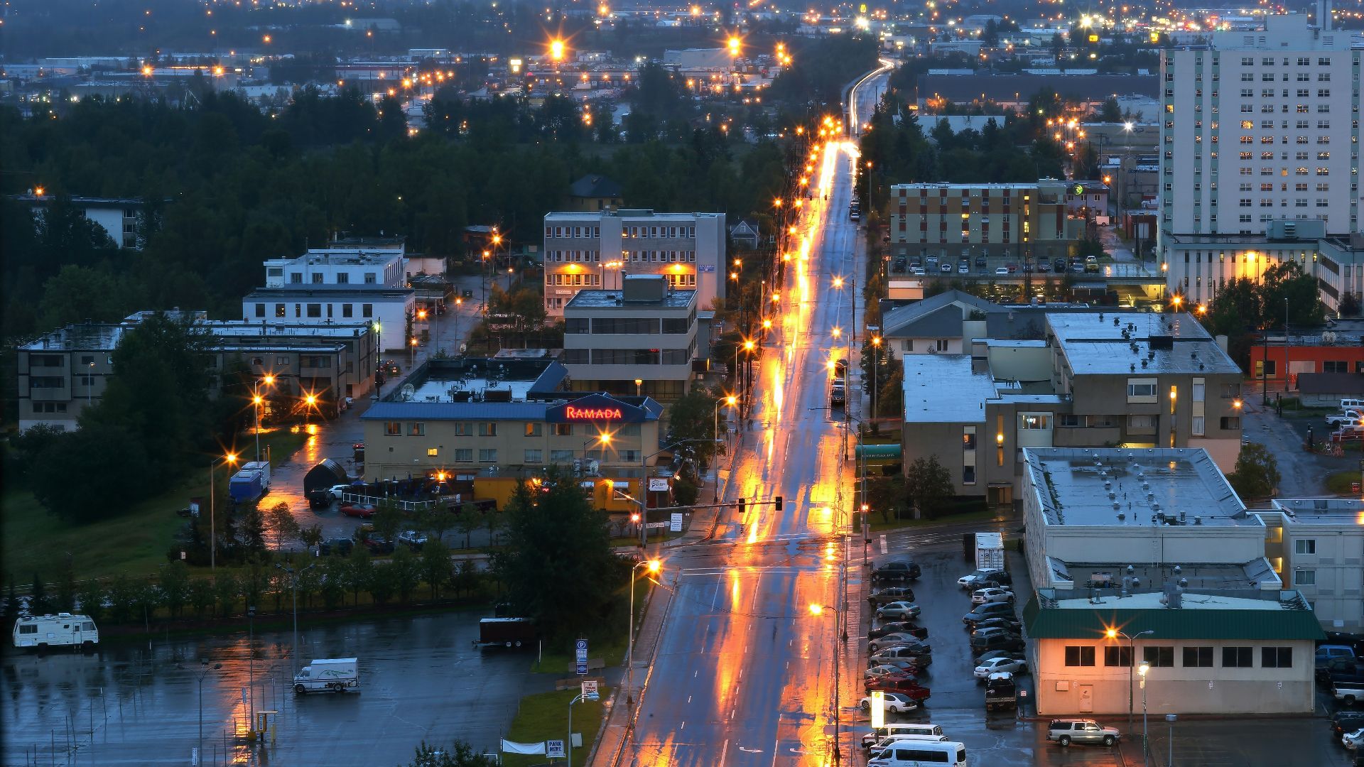 cars on road during night time