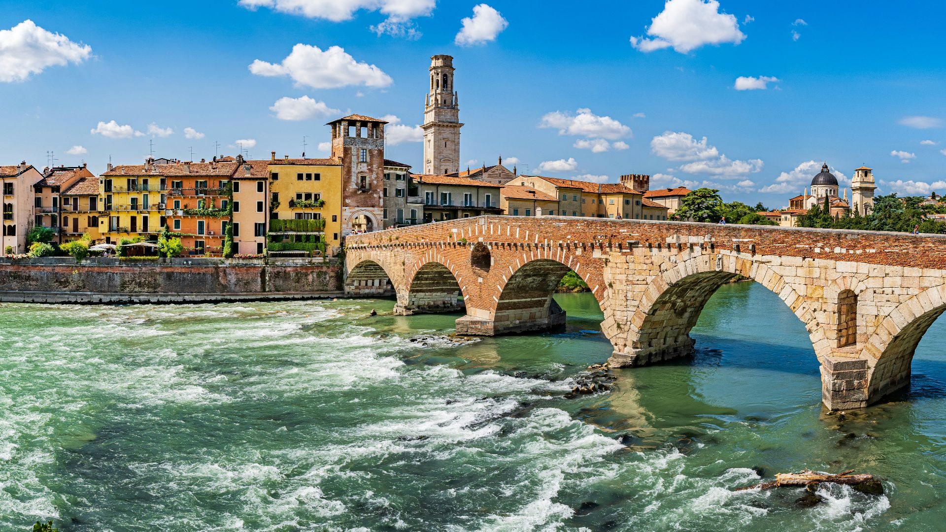 brown concrete bridge over water