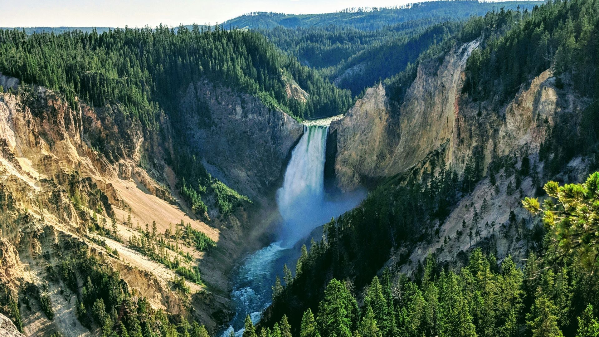 waterfalls and mountain