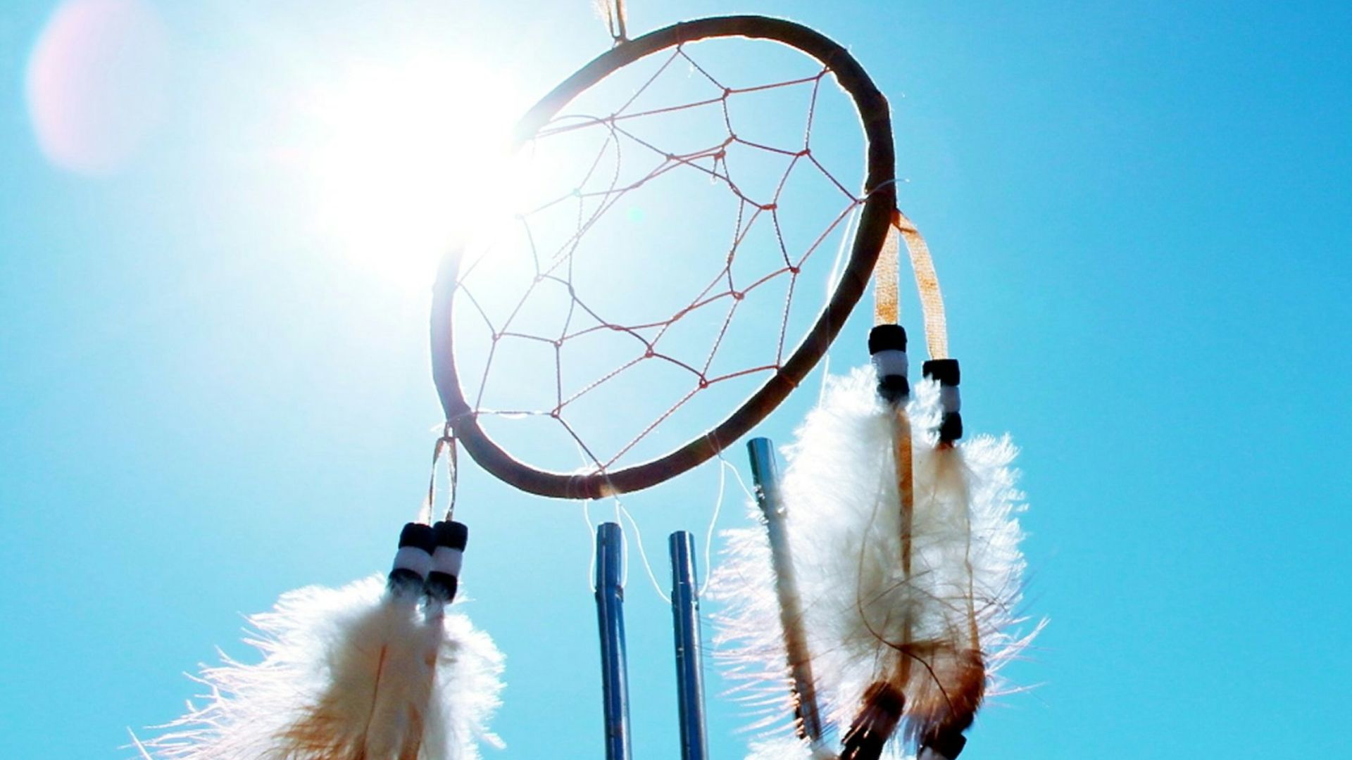 worm's eyeview photo of dream catcher