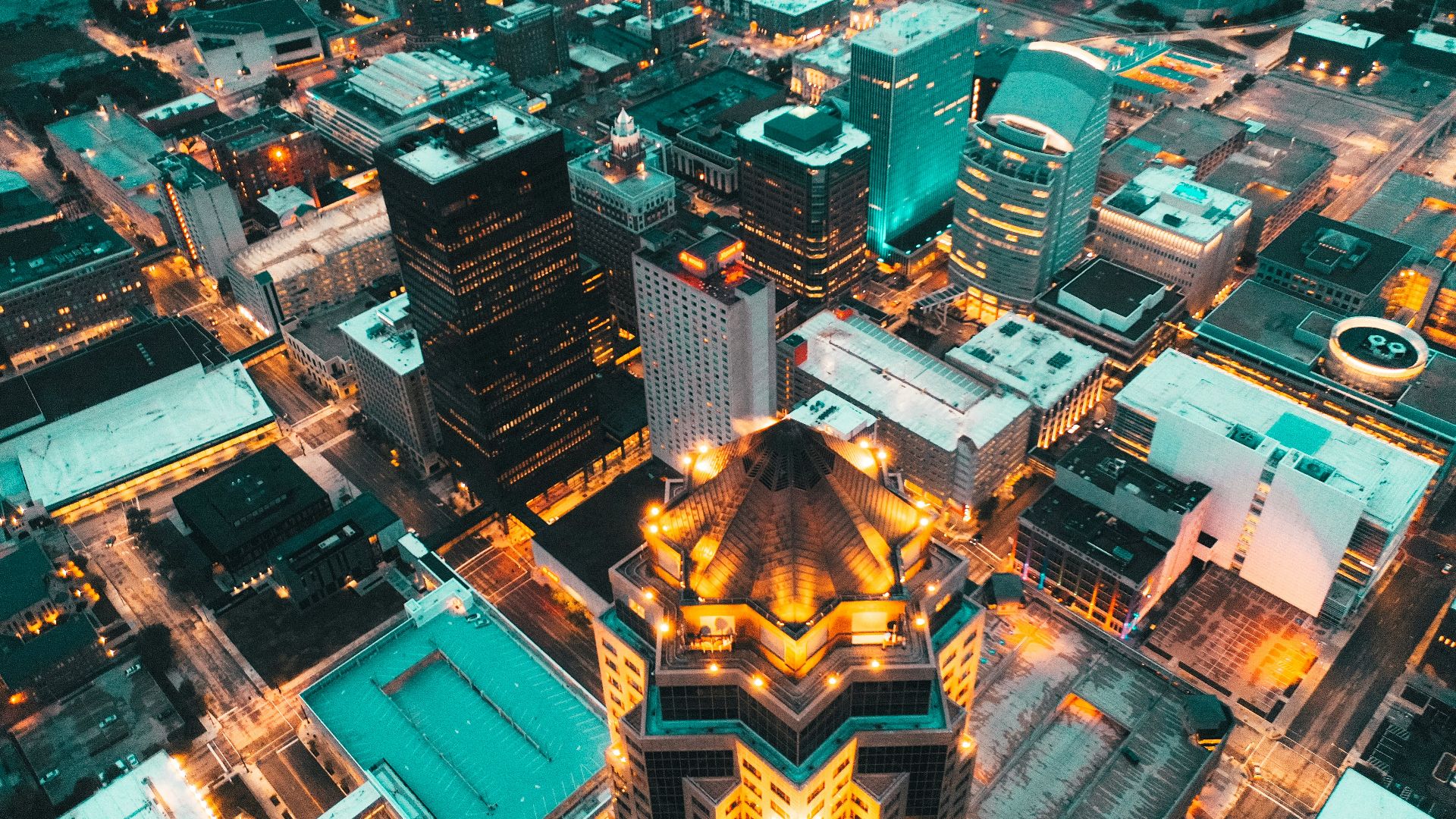 aerial photo of high rise buildings