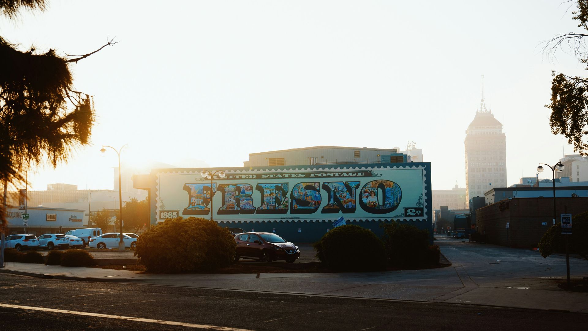 a building with a sign on the side of it