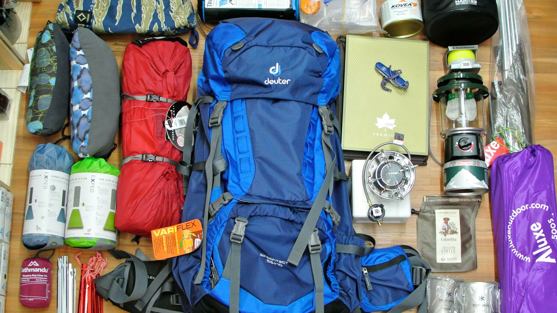 blue and black the north face backpack