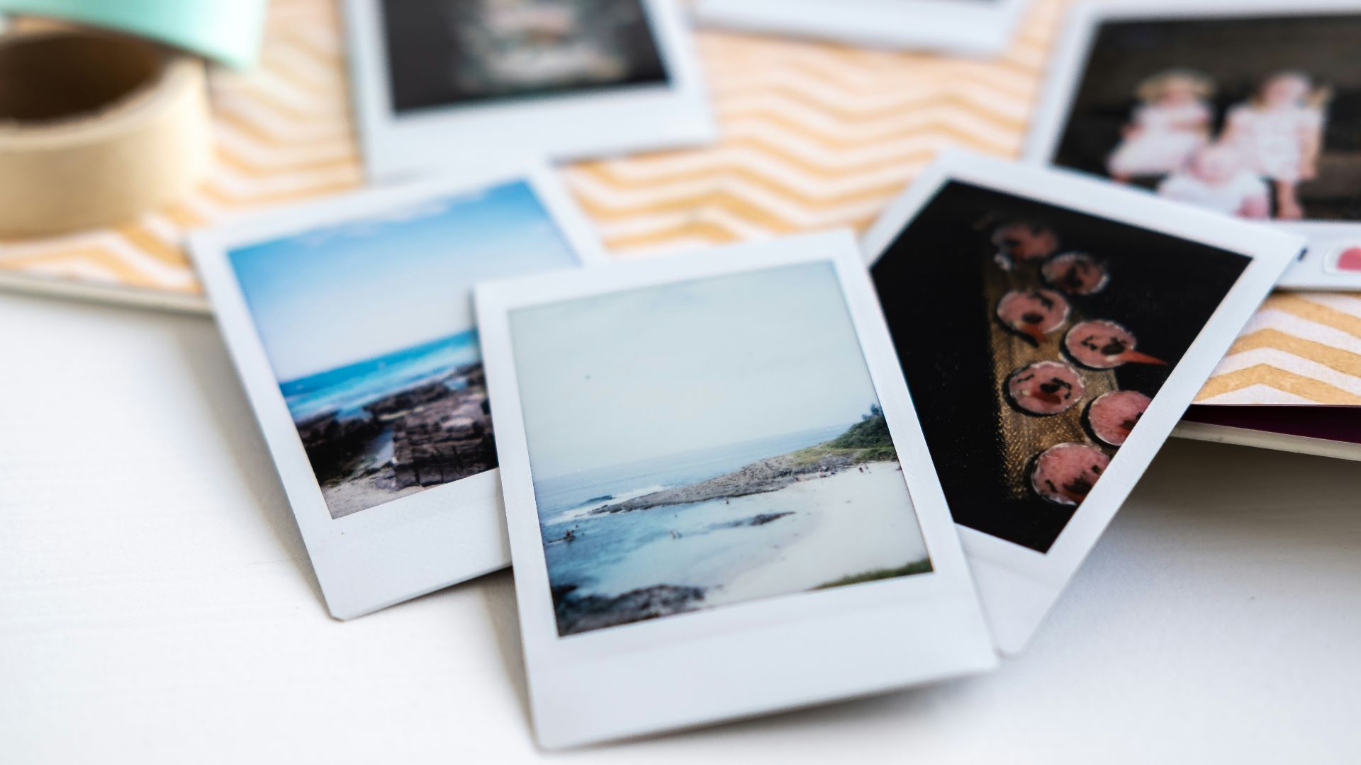 white picture frame on white table
