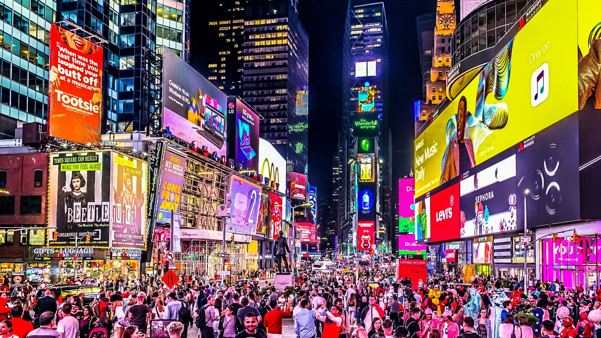 people in street at nighttime