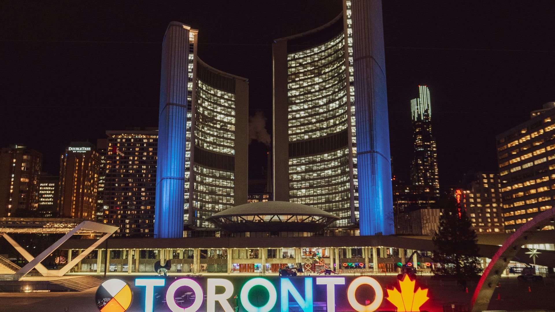 Toronto building with lights
