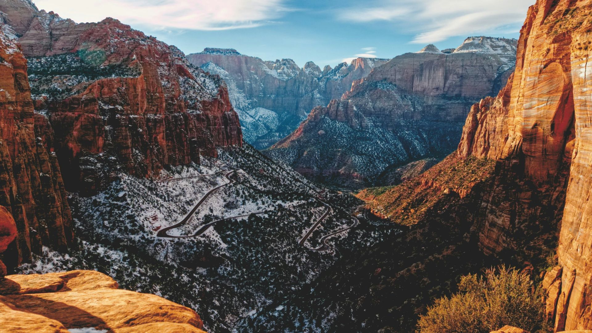 a view of the mountains from the top of a mountain
