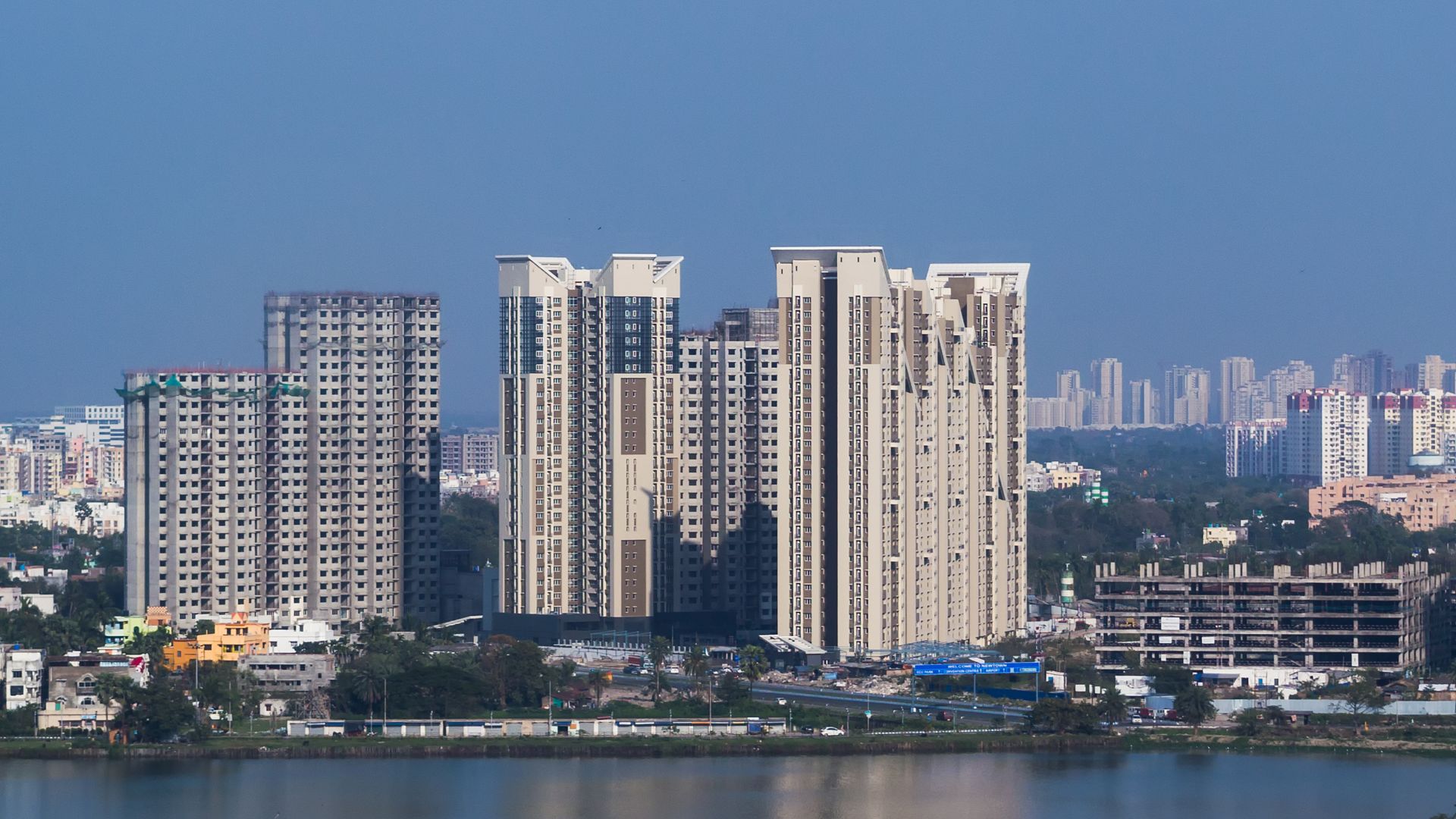 File:New Town Skyline captured from Bengal Intelligent Park, Saltlake, Kolkata (2 of 2 photos).jpg