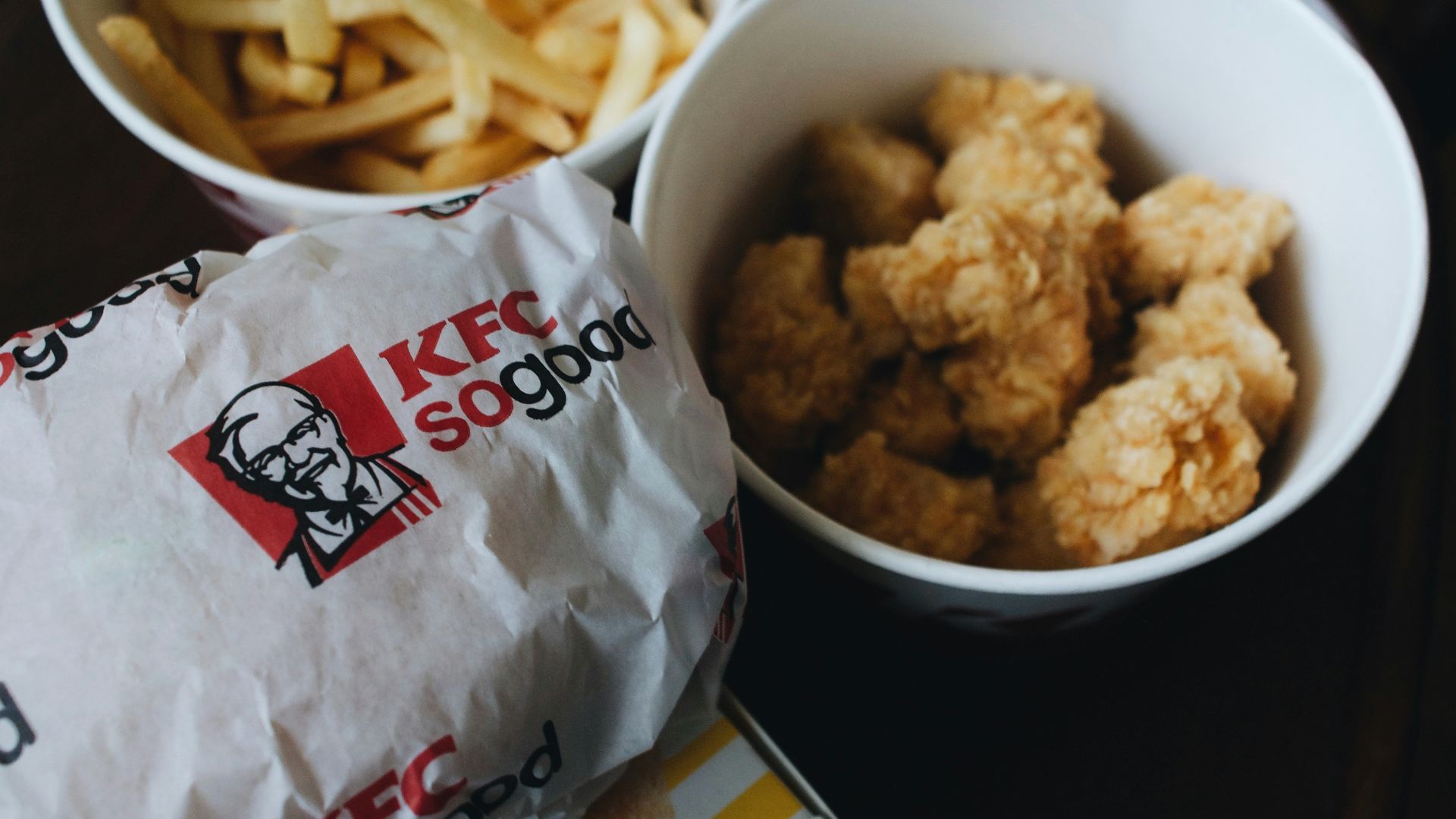 KFC fries and chicken lot