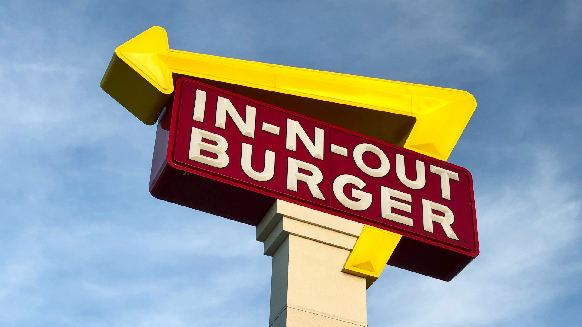 yellow and red In-N-Out Burger signage