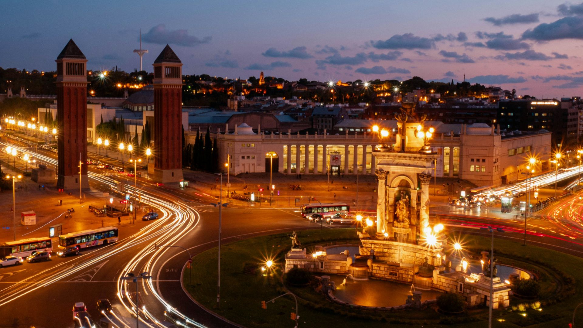 a view of a city at night from a high point of view