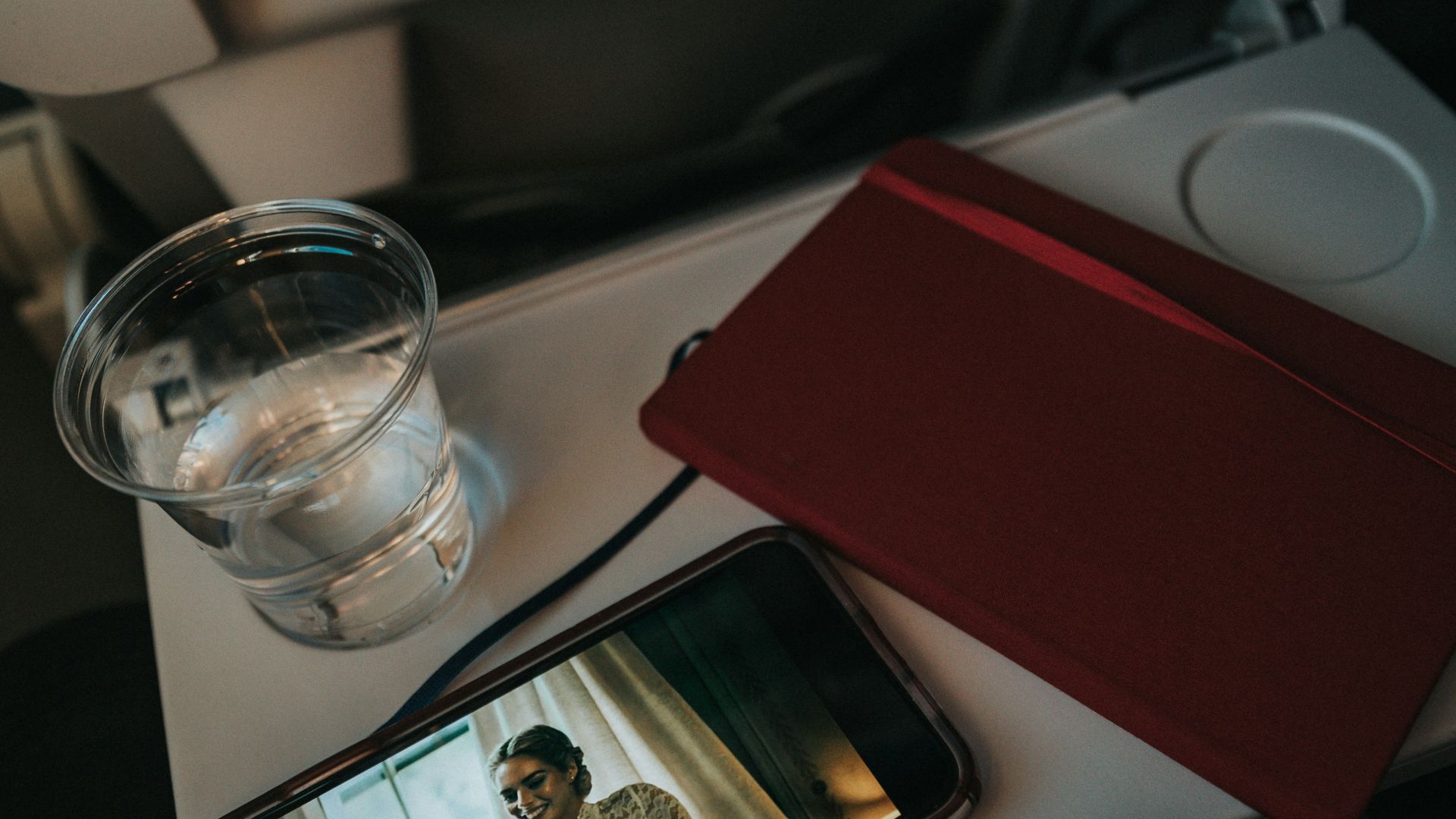 clear drinking glass on white table