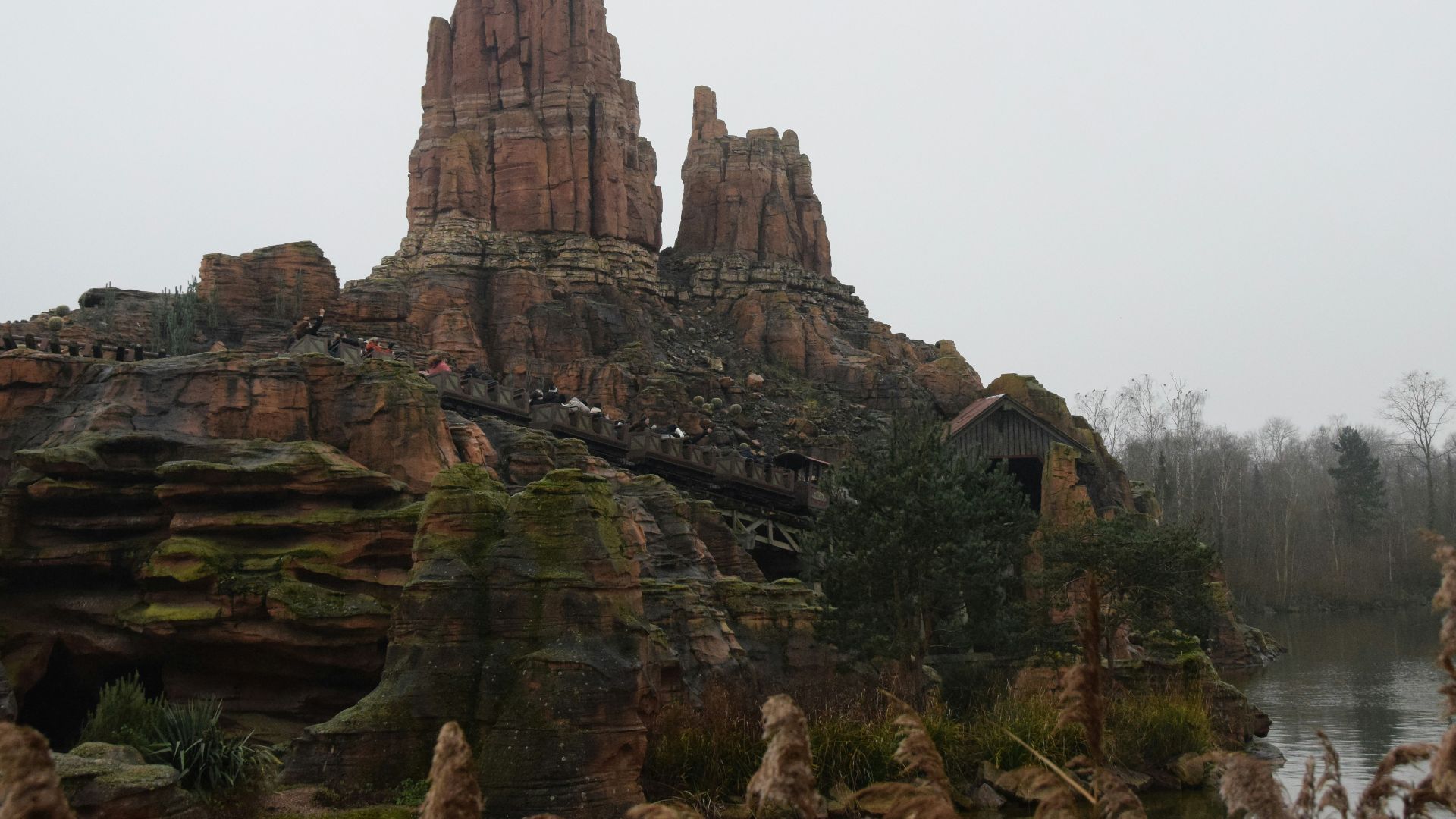 Big thunder mountain is a scenic amusement ride.