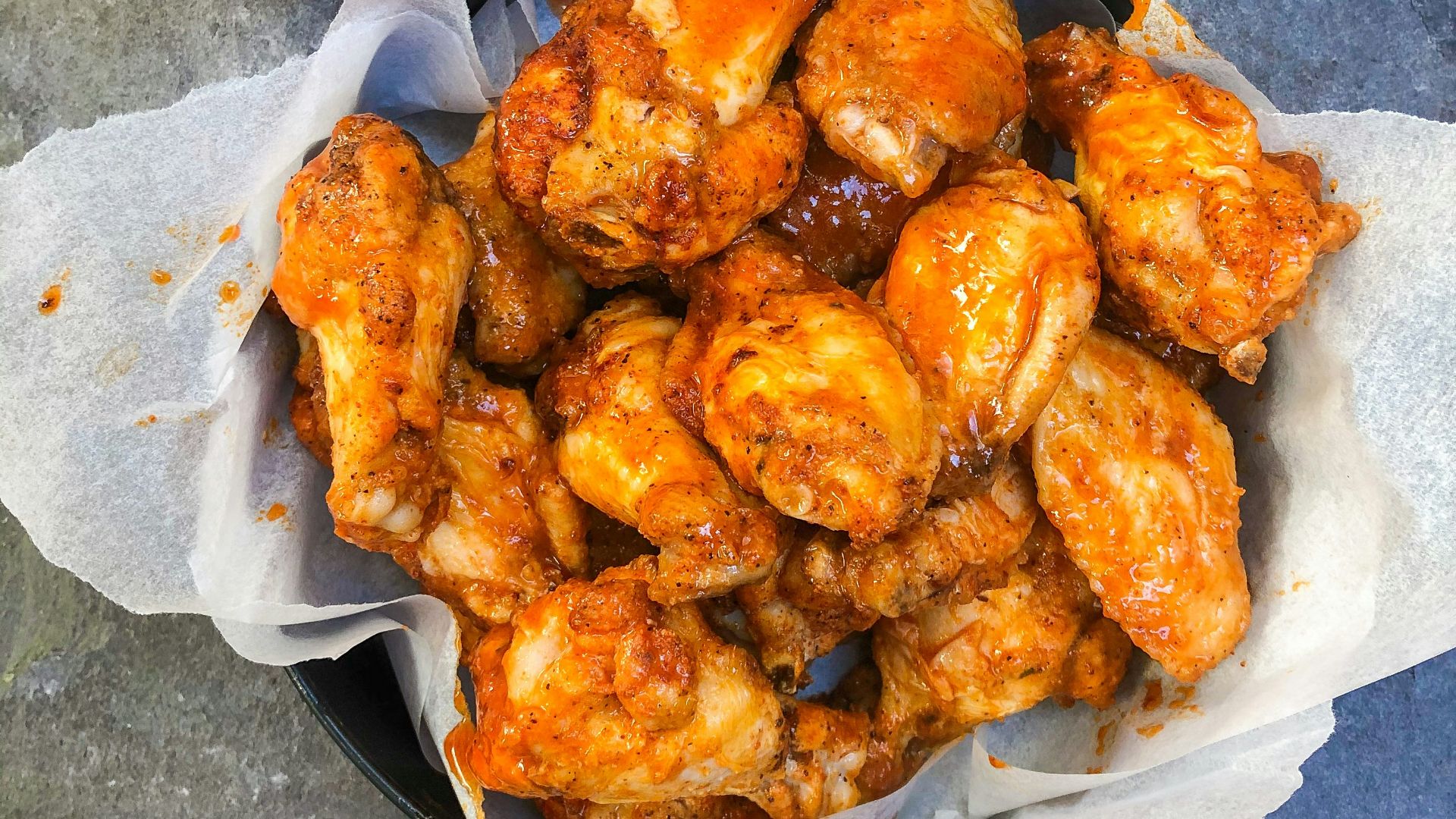 fried chicken on black plate