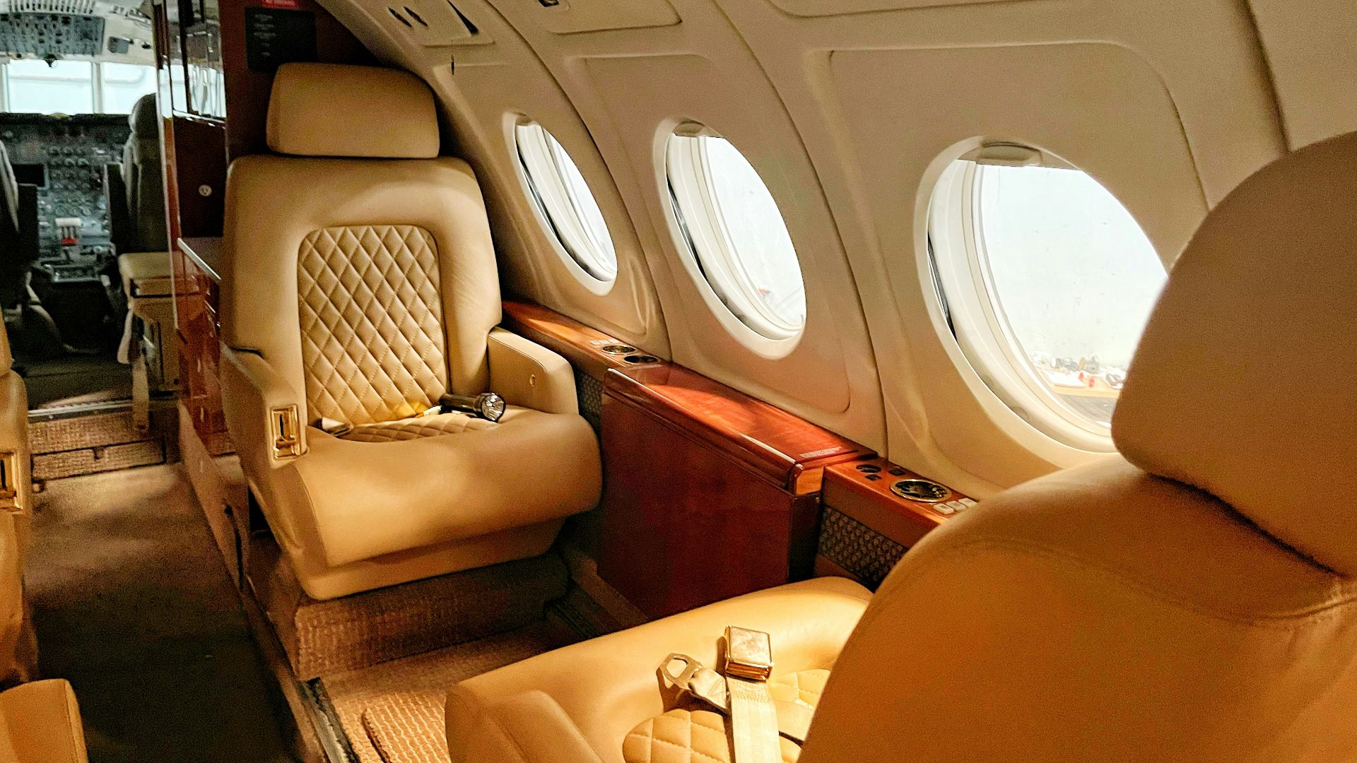 brown leather car seat with white leather seat