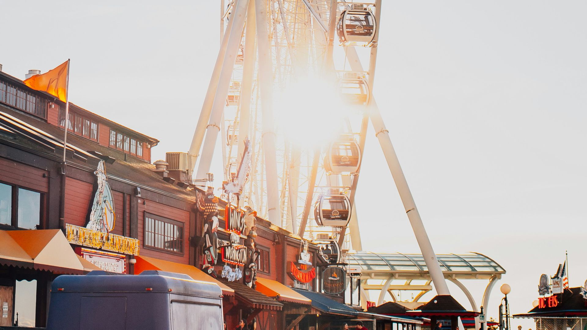 Ferris Wheel under blue sky