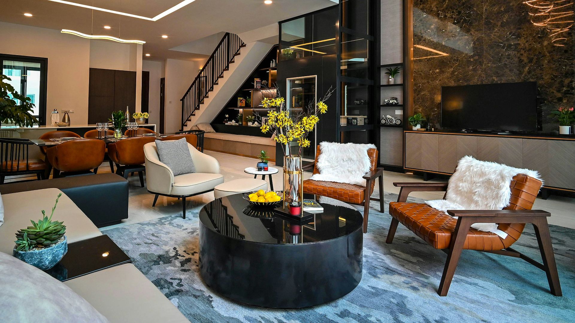 brown wooden table with chairs