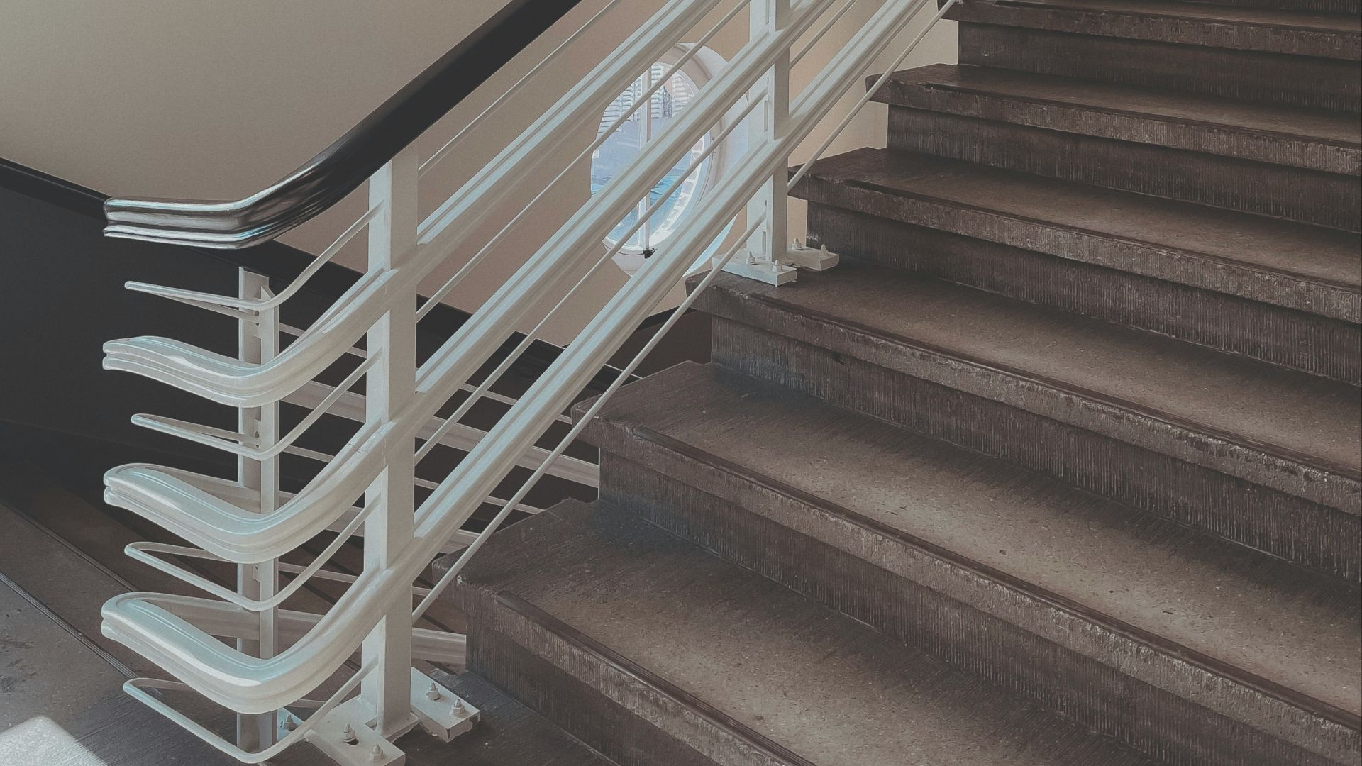 white and brown wooden staircase