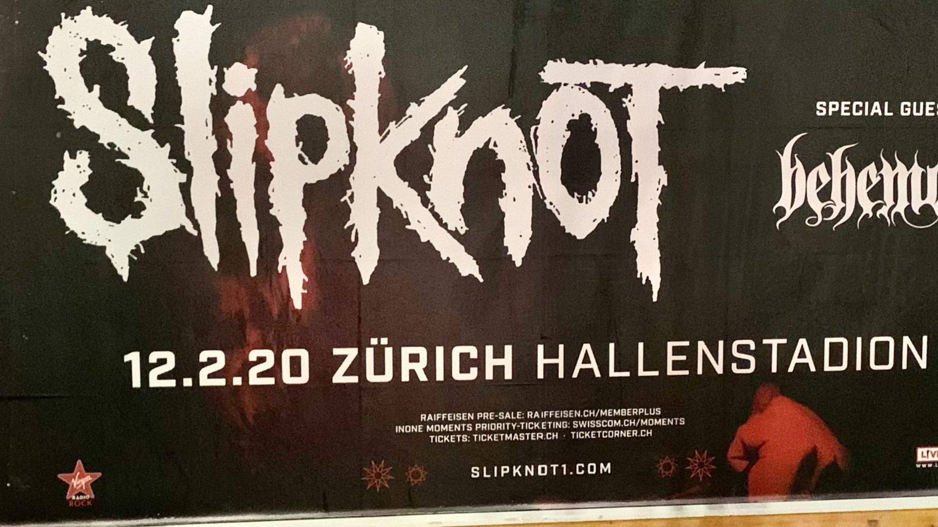 File:2019 Poster advertisement for Slipknot and Behemoth live concert in Hallenstadion Zürich Ank Kumar , Infosys Limited.jpg