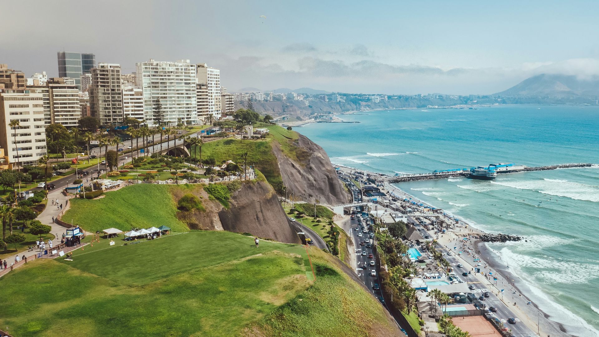 city on island during day