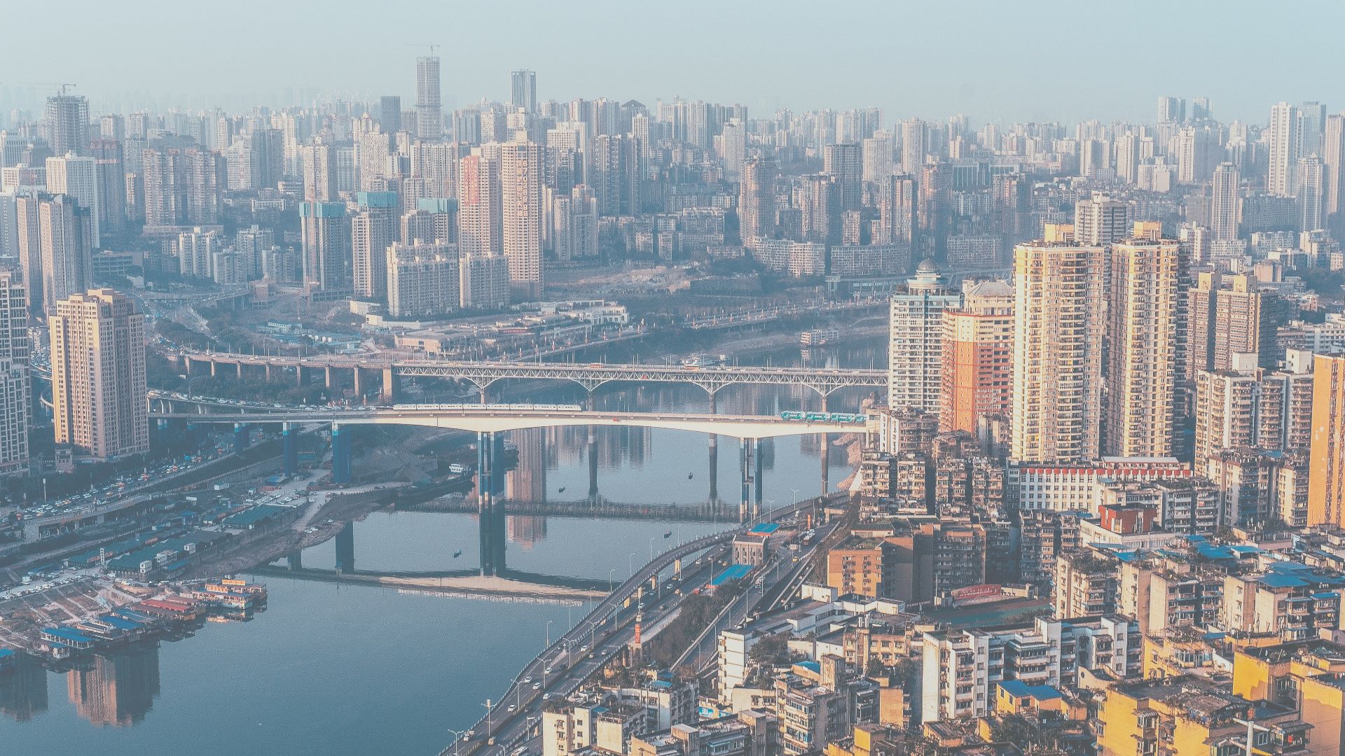 aerial photography of the cityscape