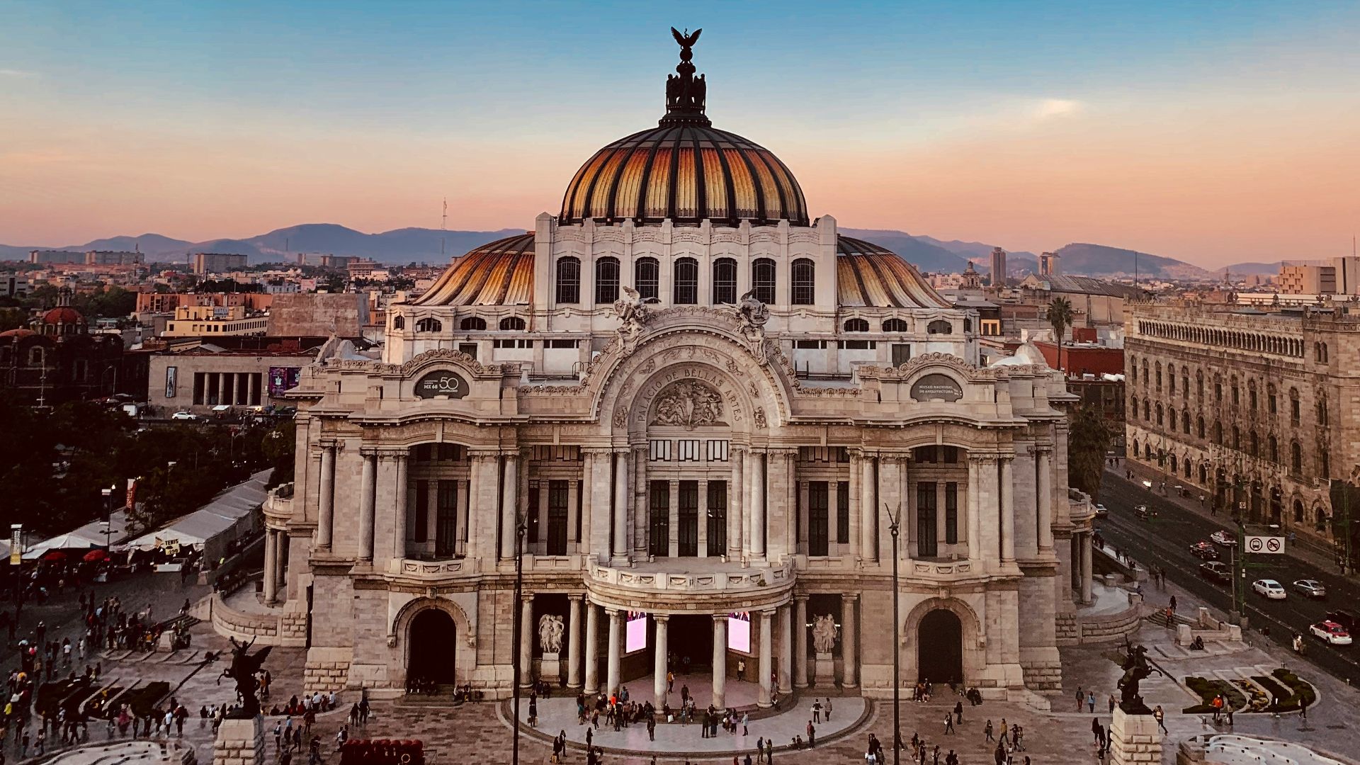 aerial photo of dome building under blue sky at daytime