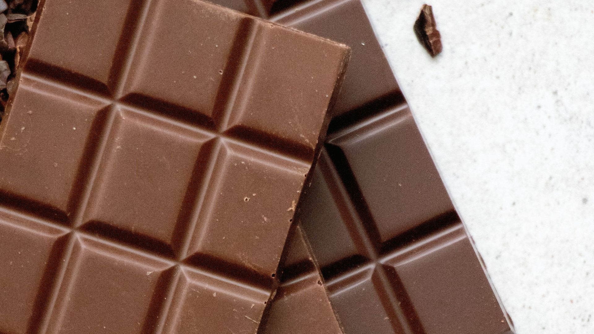 chocolate bar on white table