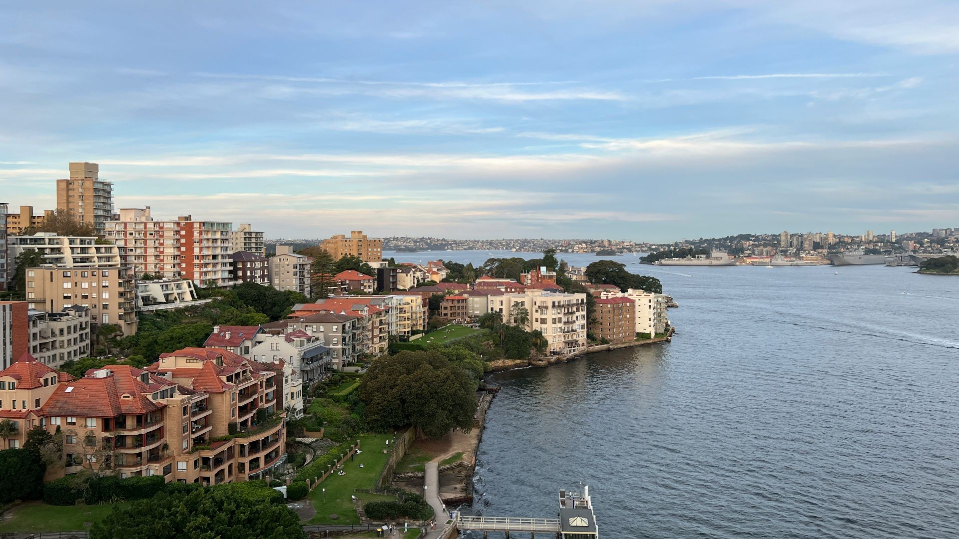 a city next to a body of water