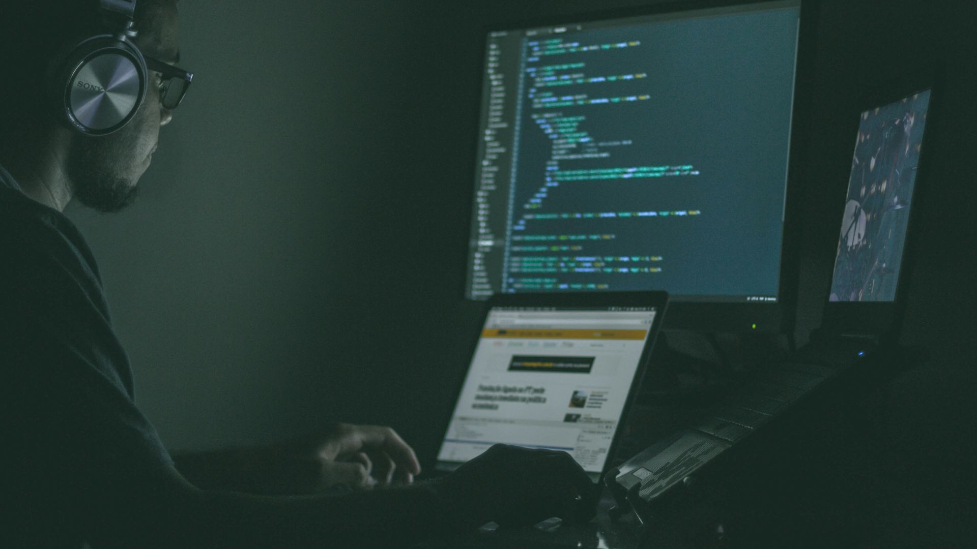 person using laptop computers