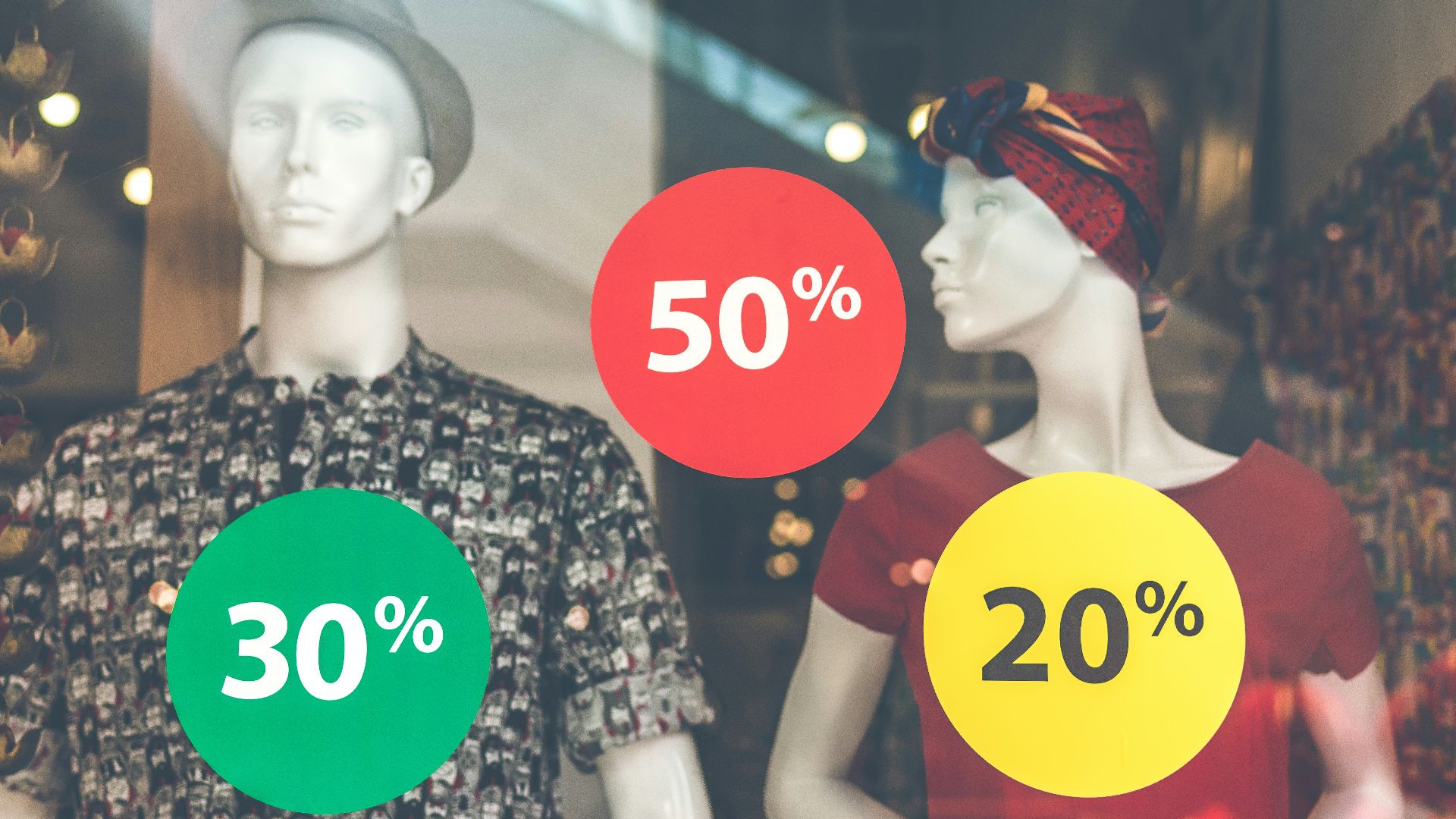 two male and female mannequin wearing clothes