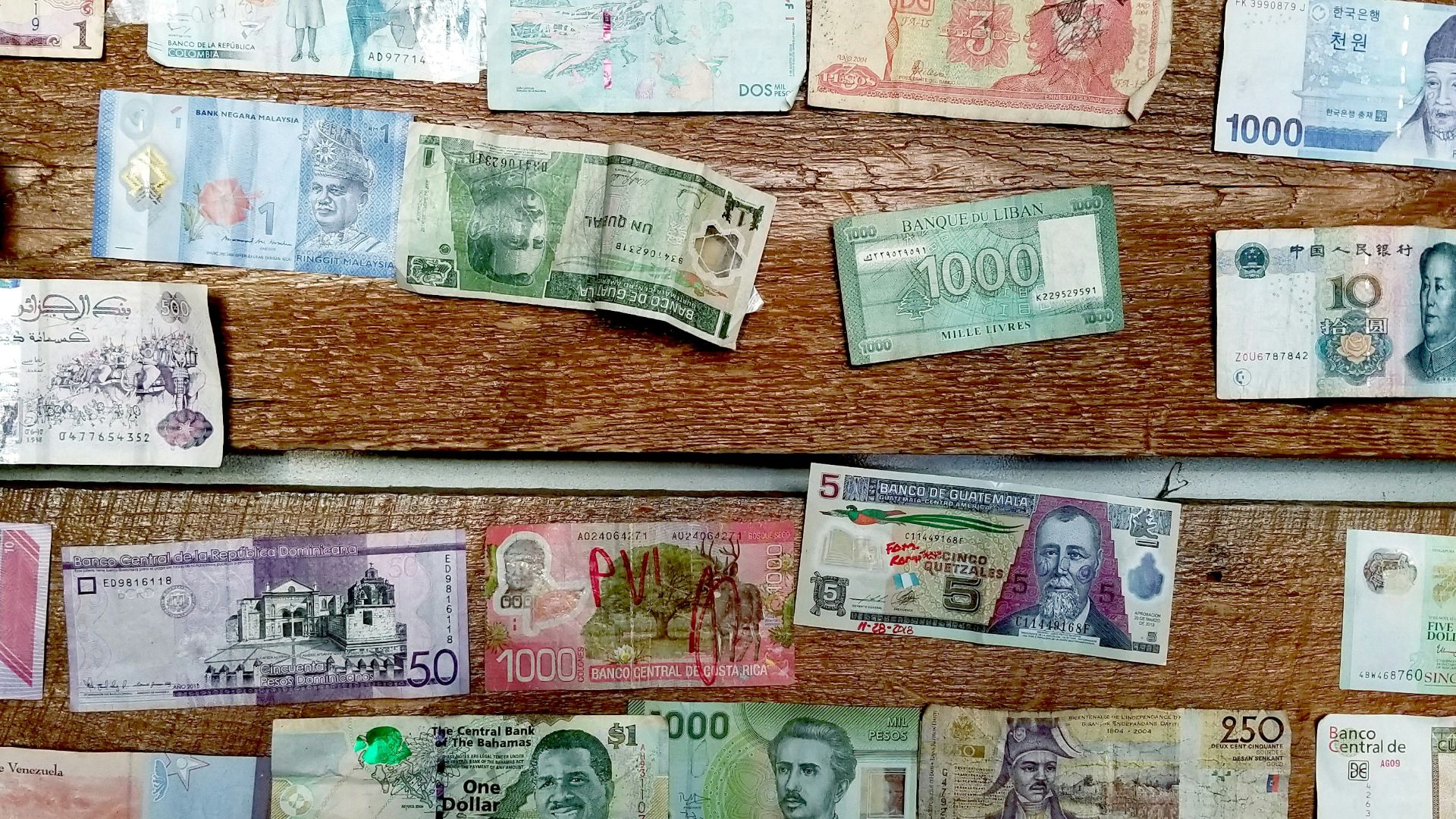 assorted-denomination banknote lot