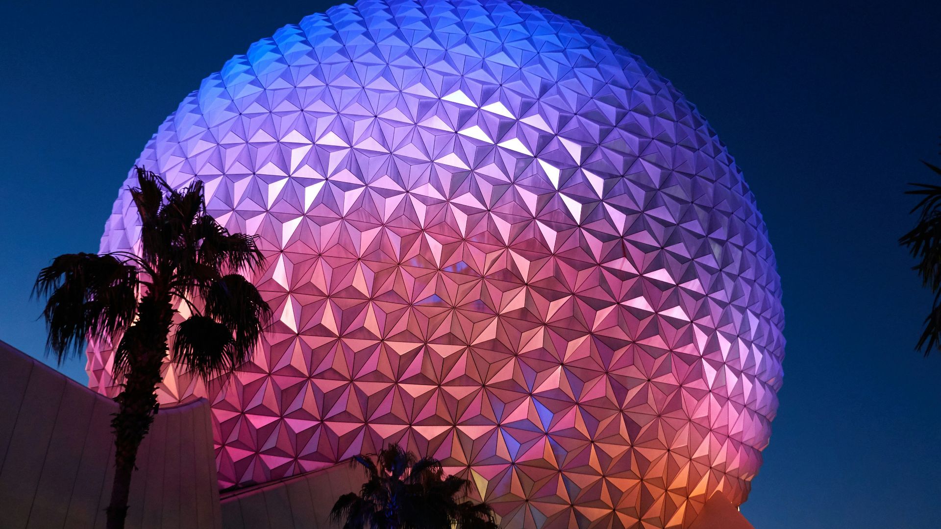 round building top during blue hour