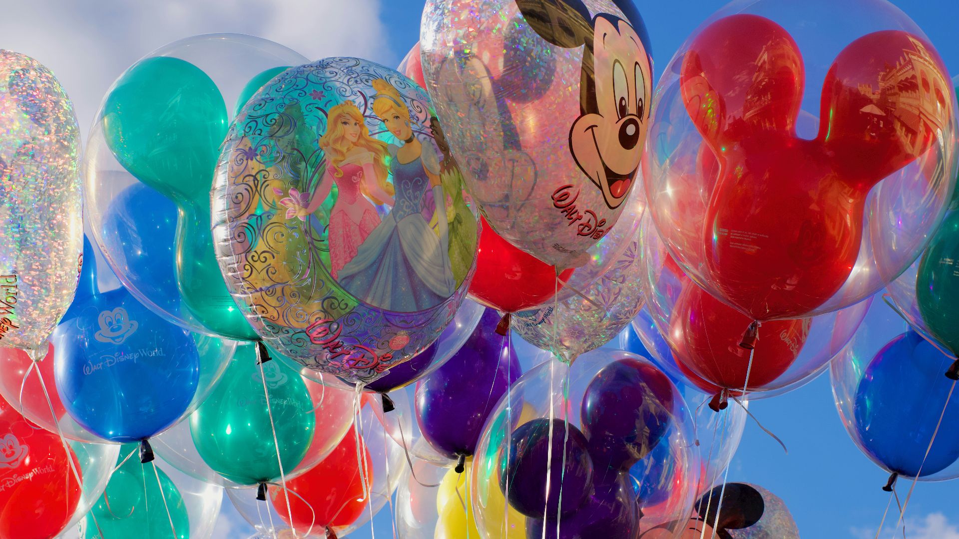 red blue and yellow balloons