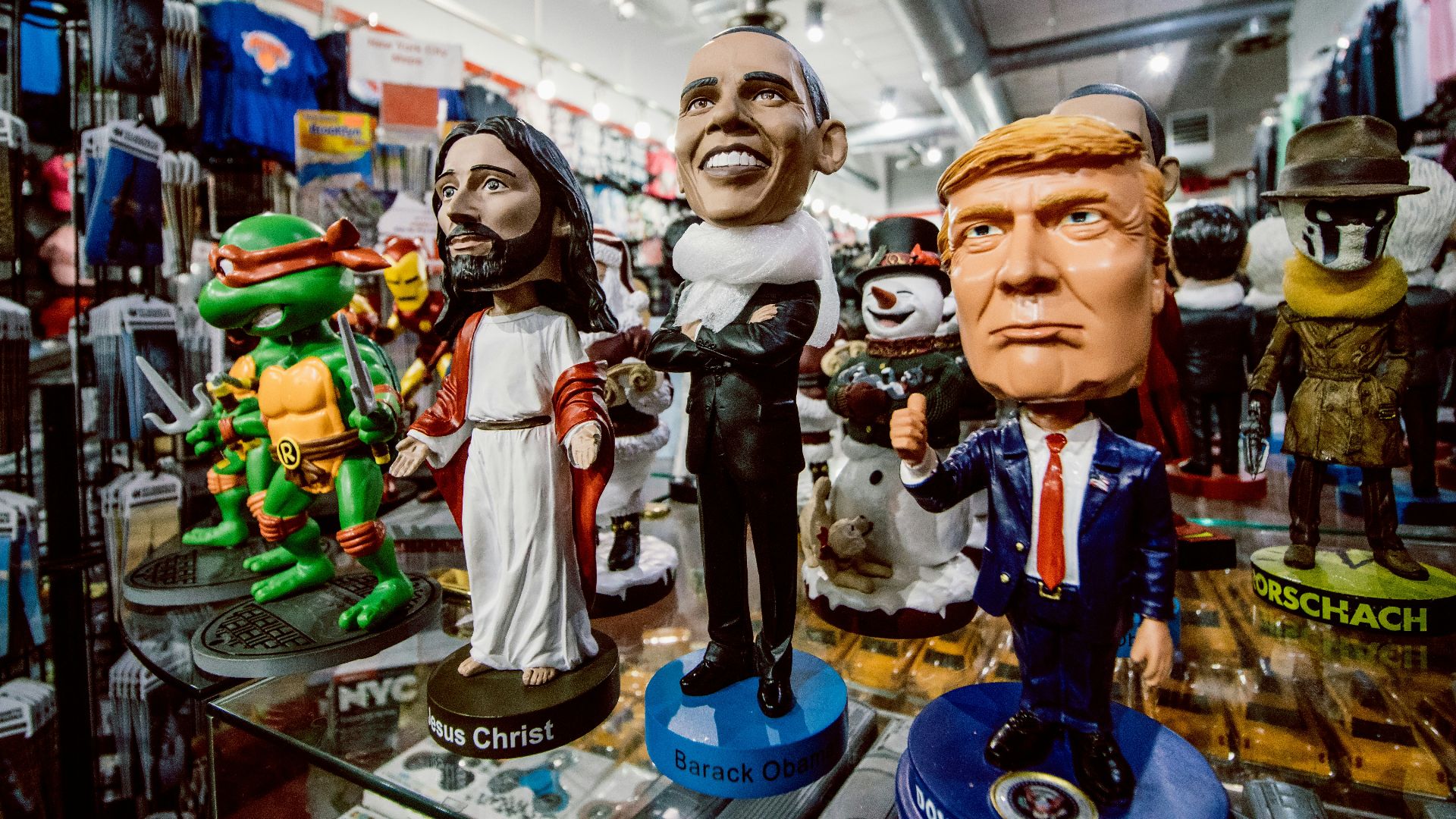 assorted bobblehead figurines inside the store