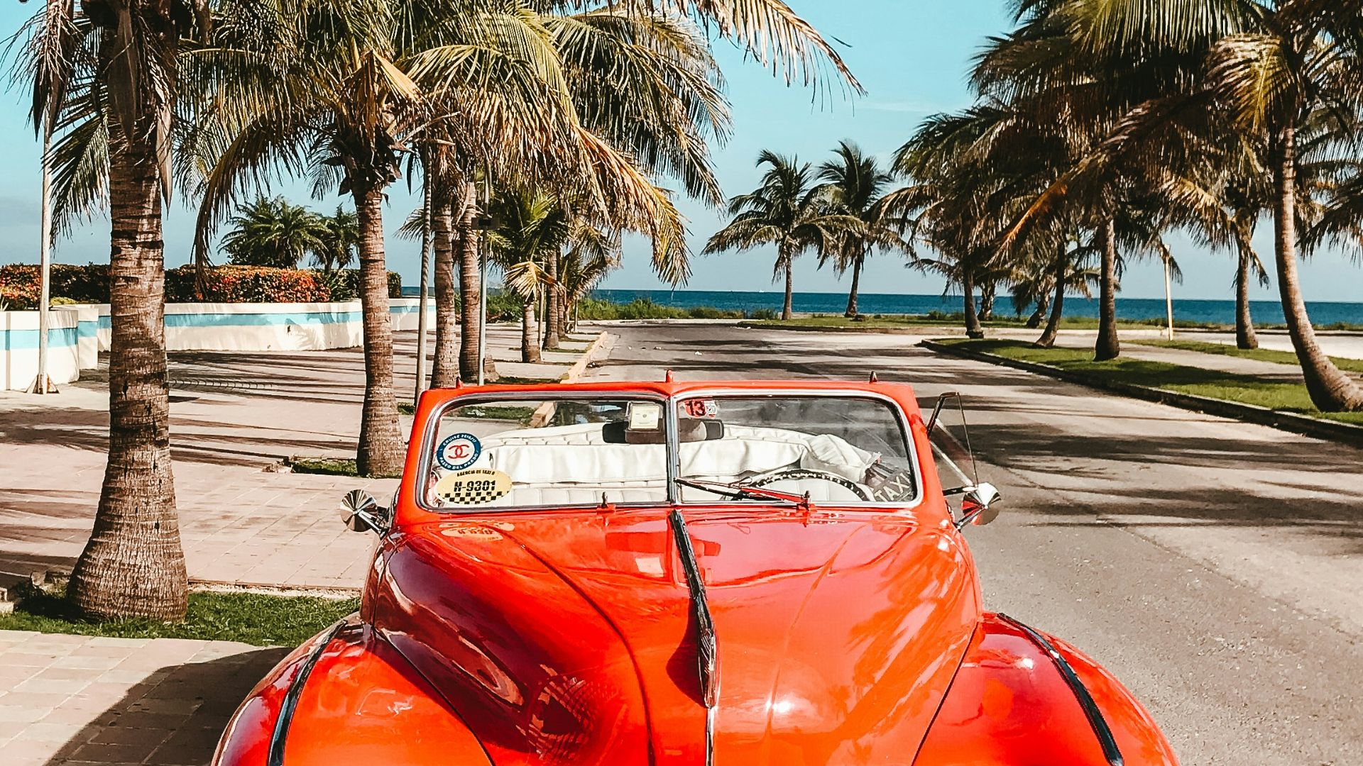 orange car on asphalt road